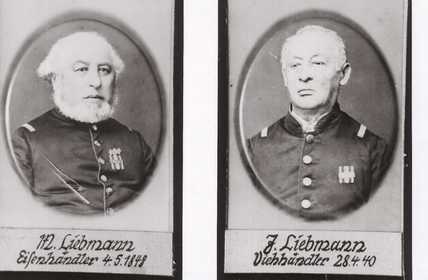 Moritz und Joseph Liebmann als Mitglieder der Schleusinger Schützengilde (Sammlung: Schützengilde Schleusingen)