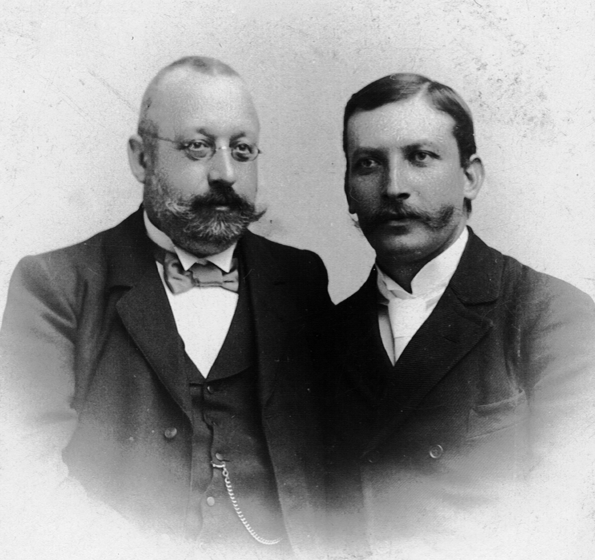 Benno Koppenhagen mit Schwiegervater Ludwig Baecker, um 1897