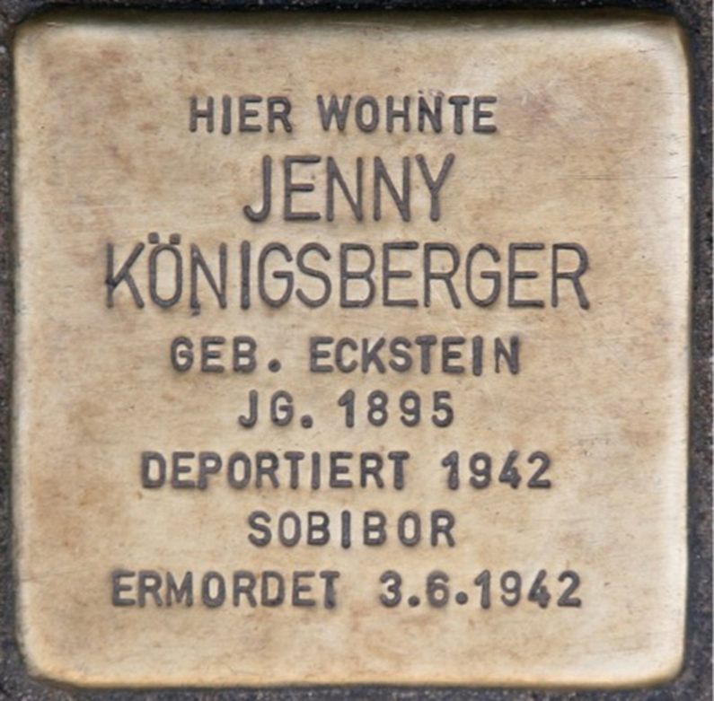 Der Stolperstein für Jenny Koenigsberger