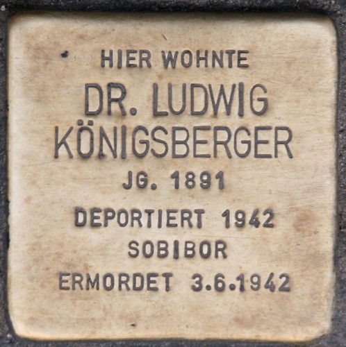 Der Stolperstein für Dr. Ludwig Koenigsberger