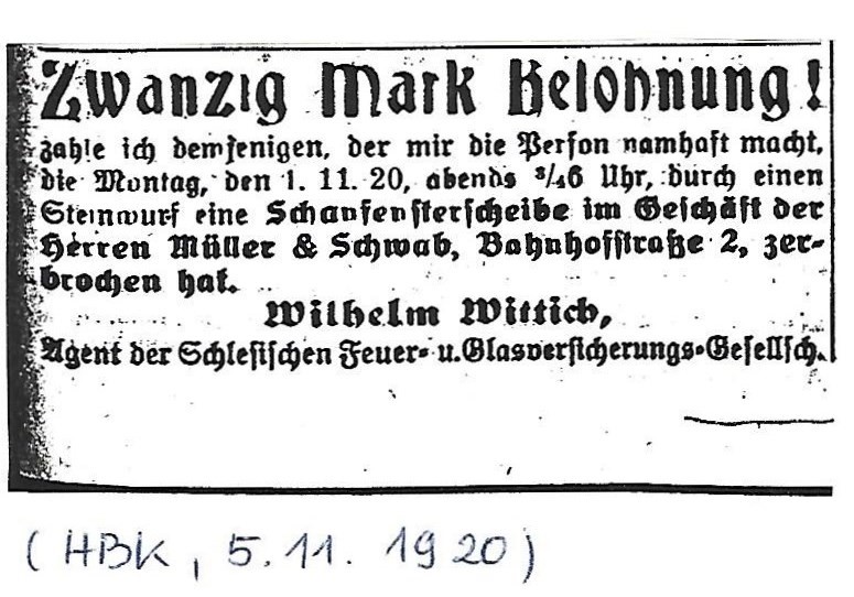 Anzeige im Henneberger Kreisblatt